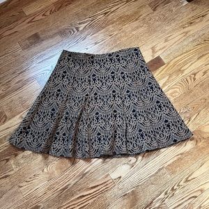 Nanette Lepore A-line lacy black/brown skirt